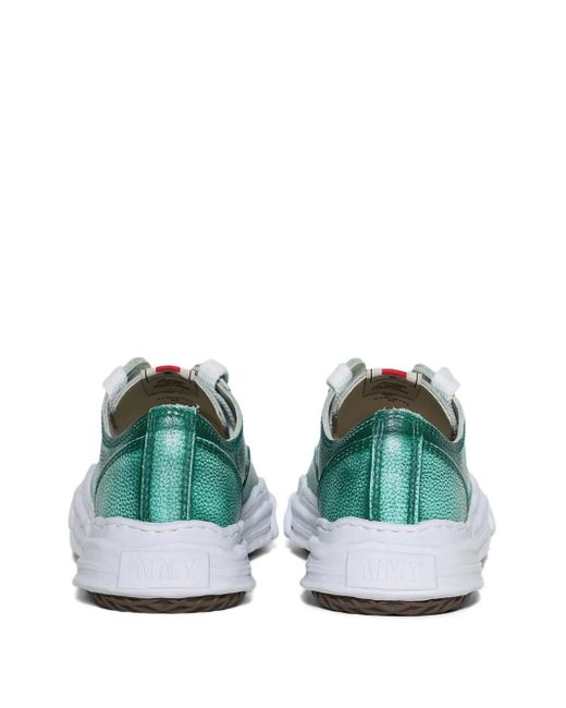 Maison Mihara Yasuhiro Green Hank Low Brushed Leather Sneakers for men