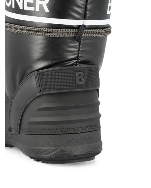 Bogner Black Logo-Print Lace-Up Snow Boots