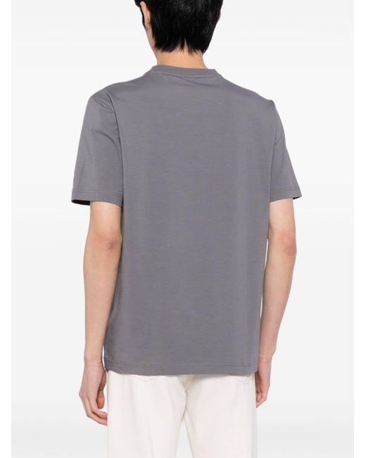 Boss Gray Graphic-print Cotton T-shirt for men