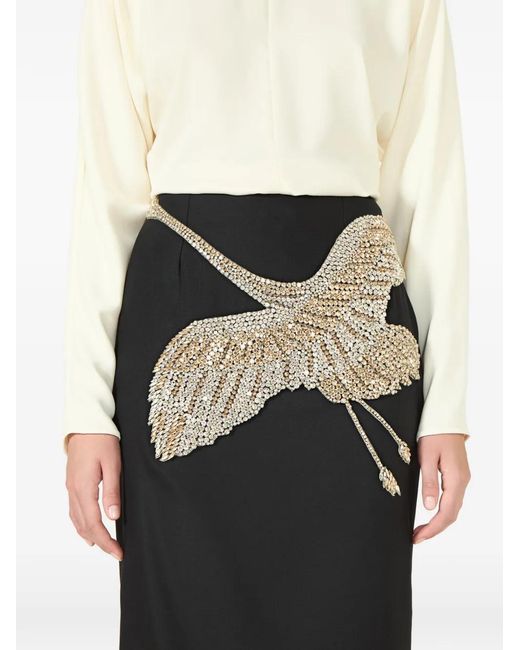 Costarellos Black Nirvelli Crystal-Embellished Maxi Skirt