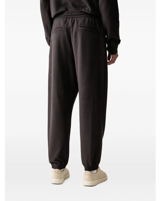 ARMANI EXCHANGE Black Logo-Patch Drawstring Track Pants for men