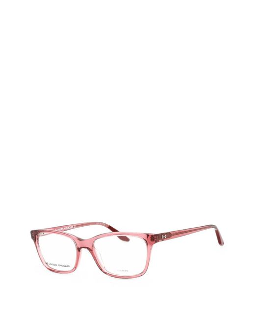 Under Armour Pink Rectangle-Frame Glasses