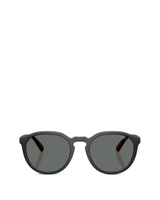 Polo Ralph Lauren Gray Matte Round Sunglasses for men