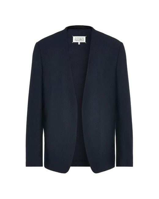 Maison Margiela Blue Veste Sans Fermeture À Design Sans Col for men