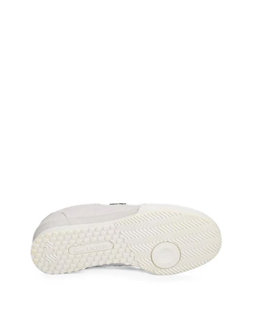 Lacoste White Aura Logo-Plaque Suede Sneakers