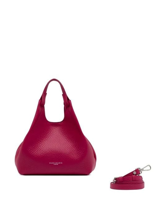Gianni Chiarini Dua Suède Leren Schoudertas in het Purple