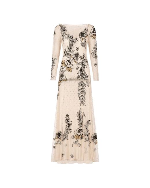 Temperley London Natural Lavinia Floral-Embroidered Maxi Dress