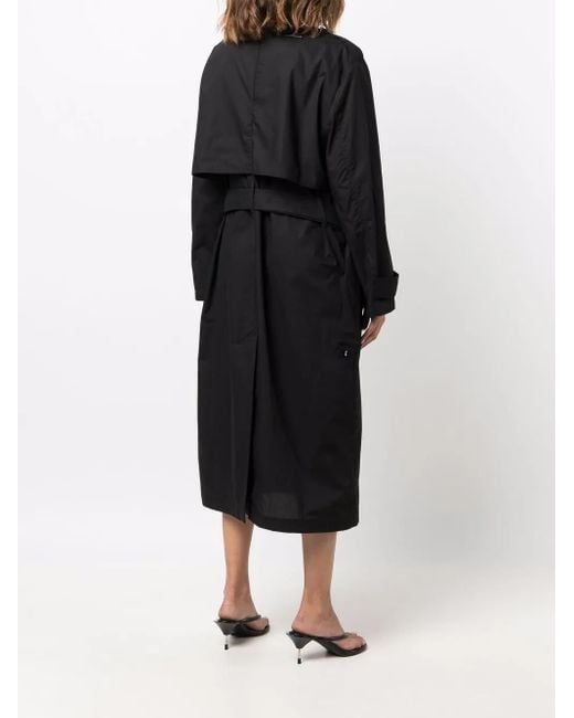 MM6 by Maison Margiela Black Trench Cotton Midi Dress