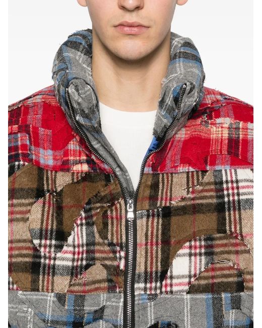 Who Decides War Red Ruin Patchwork-Design Jacket for men
