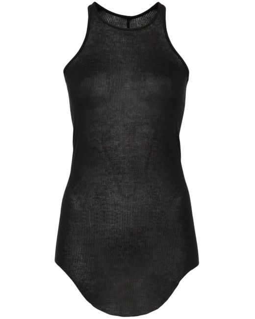 Rick Owens Black Geripptes Trägershirt