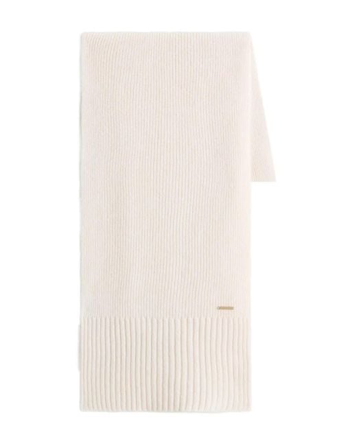 Woolrich White Gerippter Kaschmirschal