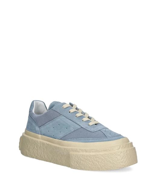 MM6 by Maison Martin Margiela Blue Mesh-Panel Suede Sneakers