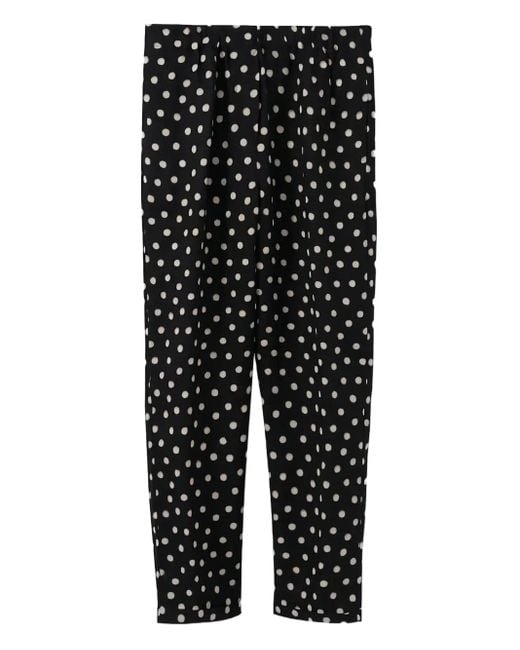 ROSSO35 Black Polka-dot pants