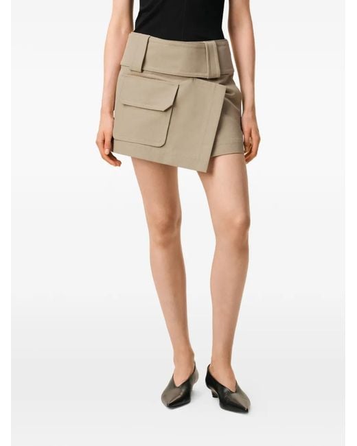 AMI Natural Cotton Wrap Mini Skirt