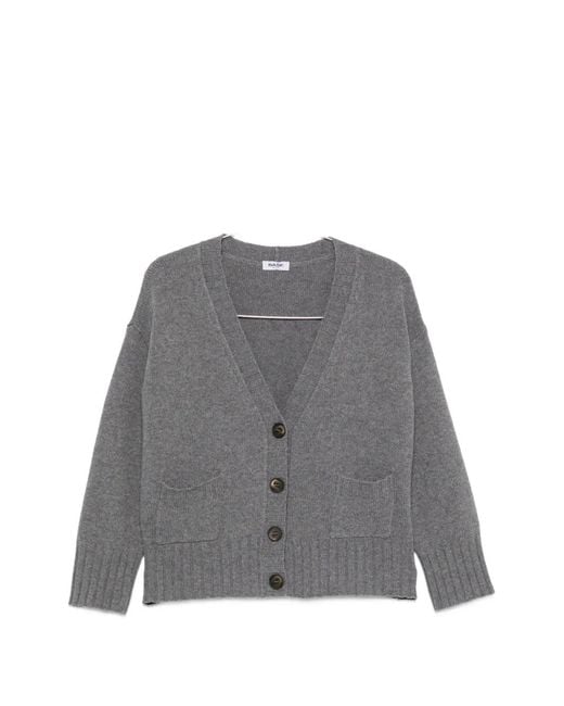 Base London Gray V-Neck Cardigan