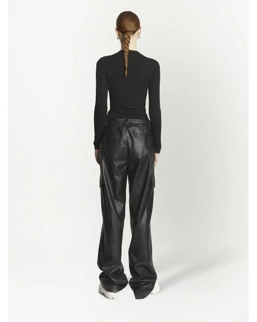 Proenza Schouler Black Cut-Out Detailed Long-Sleeved Top