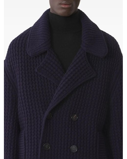 Lanvin Blue Double-Breasted Cardigan for men