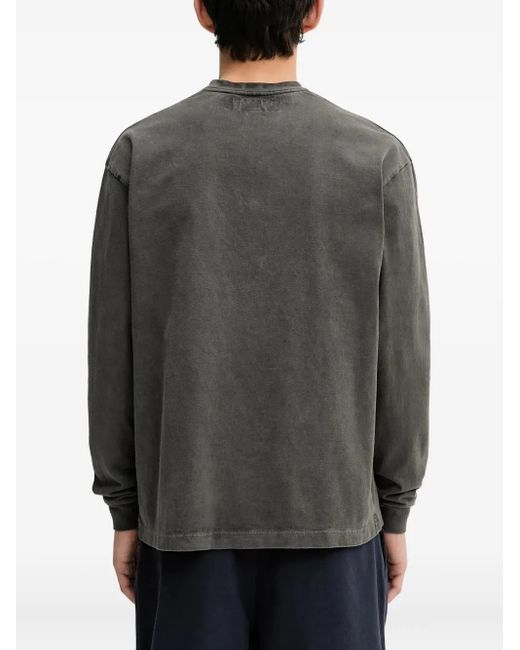 Neighborhood Gray Logo-Embroidered Long-Sleeve T-Shirt for men