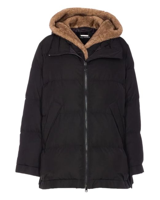Lou Andrea Hooded Zip-Front Parka Coat in Black | Lyst