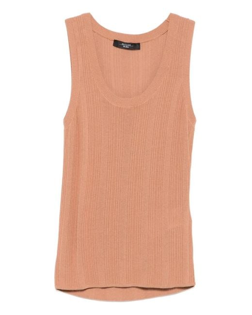 Weekend by Maxmara Natural Ribbed Round-Neck Top