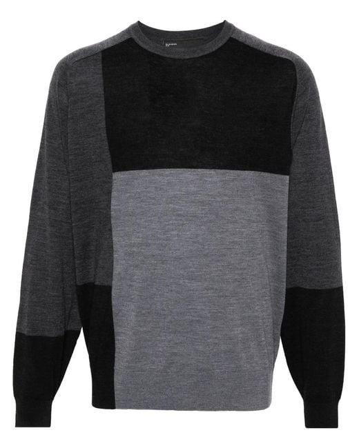 Neil Barrett Gray Colour-Block Wool Jumper for men