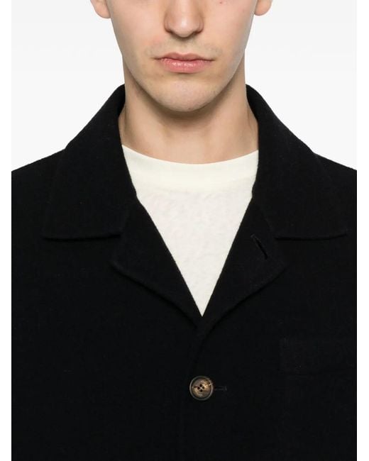 Eleventy Black Button-Up Jacket for men