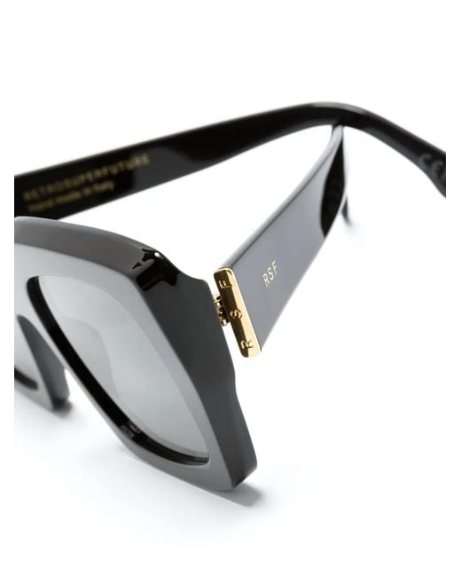 Retrosuperfuture Gray Logo-Print Square-Frame Sunglasses