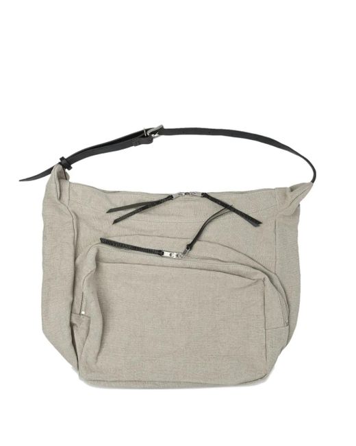 Nonnative White Zip-Fastening Linen Shoulder Bag for men