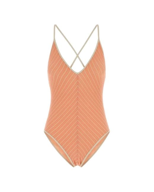 Eres White Lounge Chevron-Knit Swimsuit