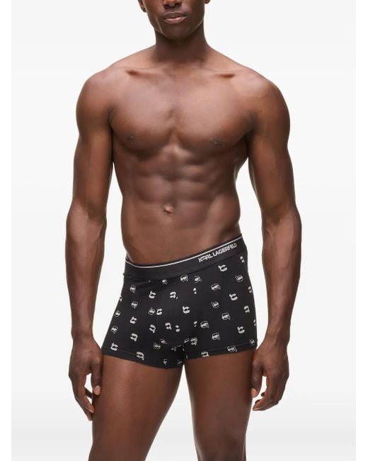 Set Boxer E Calzini Ikon di Karl Lagerfeld in Black da Uomo