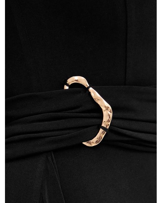 Hervé Léger Black Mila Buckle Maxi Dress