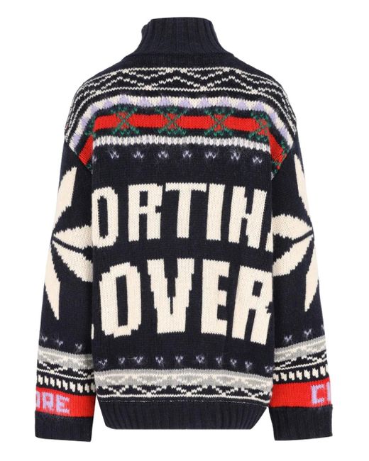 Giada Benincasa Black Reißverschluss-Cardigan mit Fairislemuster