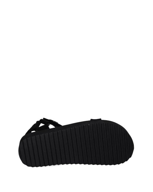 ARMANI EXCHANGE Black Touch-Strap Platform Sandals