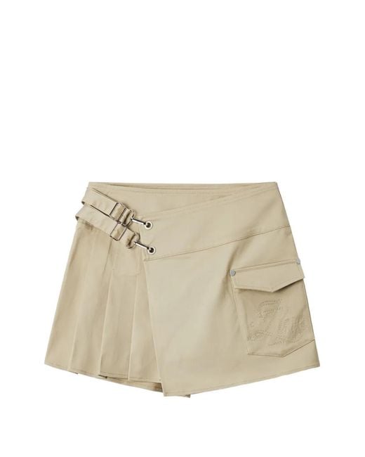 Izzue Natural Pleated-Detail Shorts