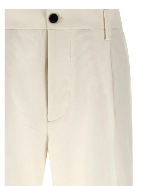 Department 5 White Gin Logo-Patch Trousers for men