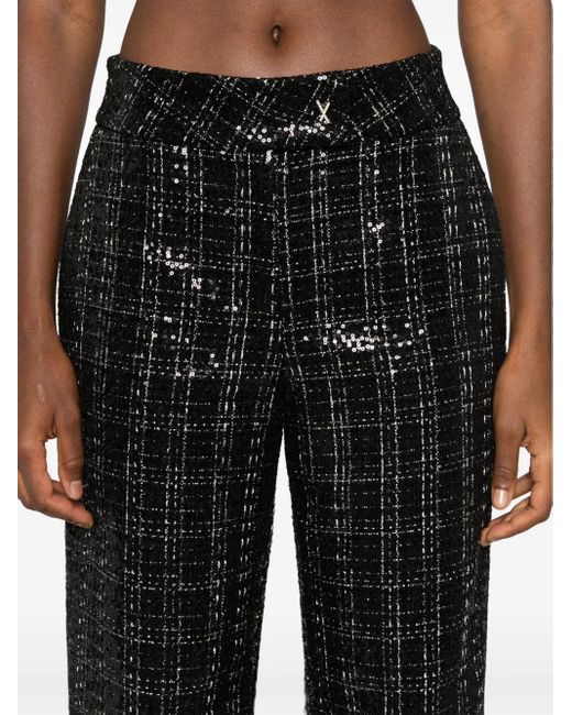 Genny Black Karierte Hose Mit Pailletten