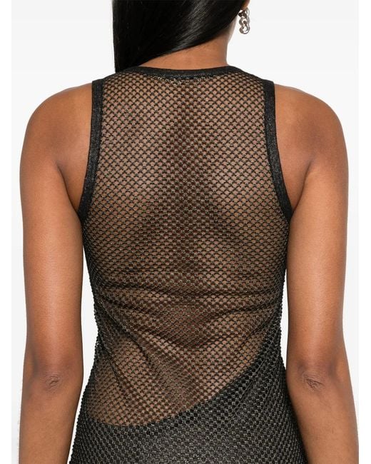Palm Angels Black Mesh Maxi Dress