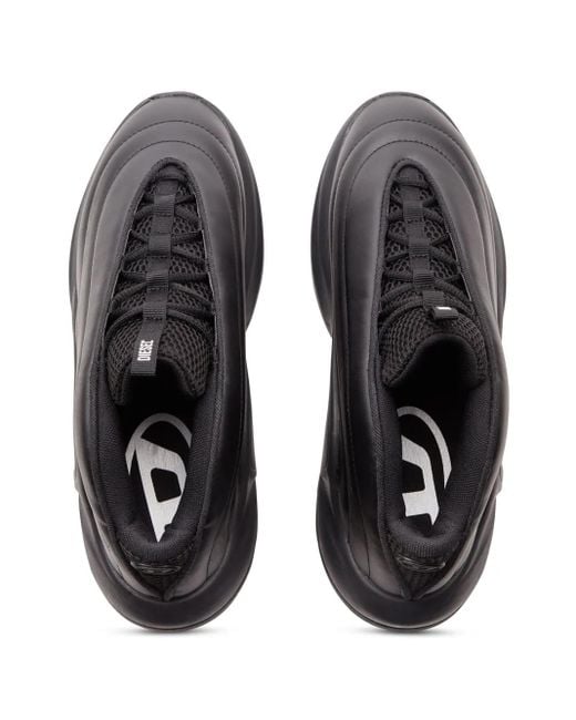 DIESEL Black S-D-Runner X-Slip-On Sneakers With Matte Oval D Instep