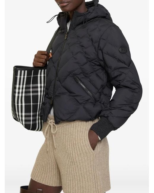 Burberry Black Check-Stitch Nylon Delley Puffer Jacket