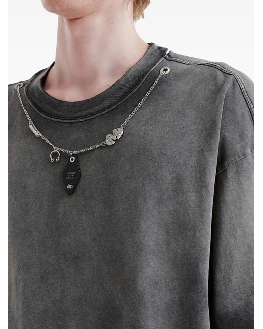 Musium Div. Gray Chain-Embellished T-Shirt for men
