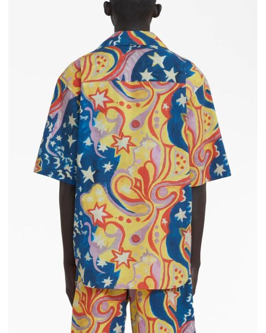 Marni Blue Printed Shirt for men