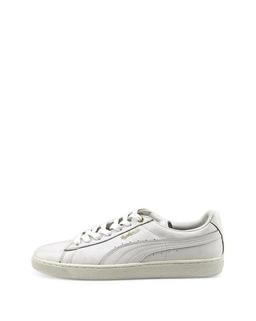 PUMA White Basket Sneakers for men