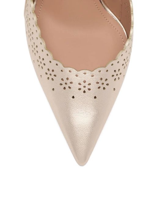 Malone Souliers Pink Bardot Broderie-Detail Mules