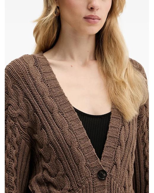 Miss Sixty Brown Button-Fastening Cardigan