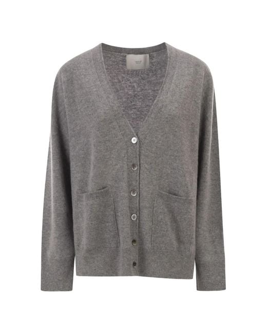 Vanisé Gray V-Neck Cashmere Cardigan