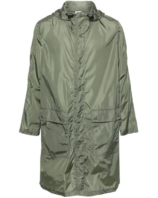 Aspesi Green Lightweight Hooded Raincoat for men