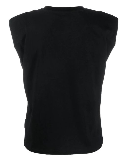 Philipp Plein Black Aloha Logo-Print Tank Top