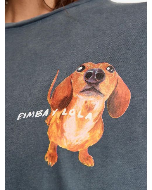 Bimba Y Lola Blue Graphic Print T-Shirt