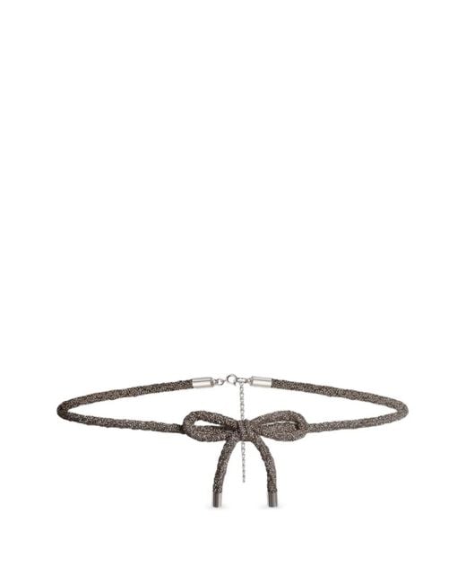 Alberta Ferretti Gray Bow Detail Belt