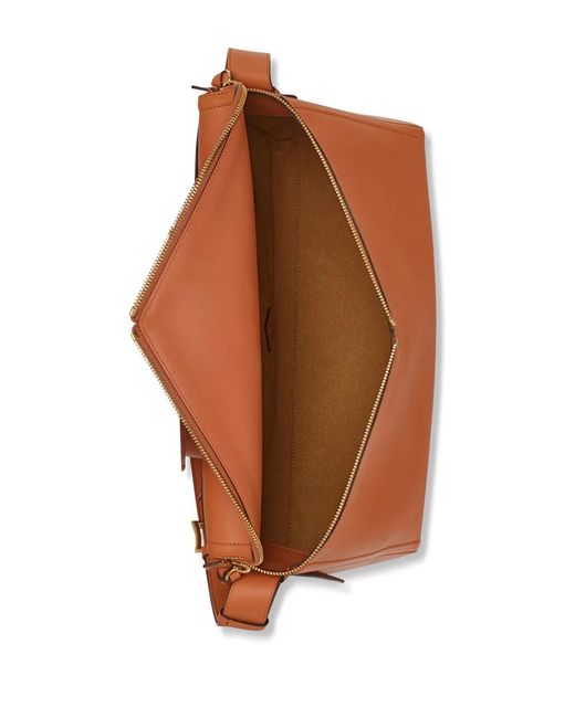 MCM Brown Leather Diamant 3D Zip Shoulder Bag